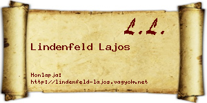 Lindenfeld Lajos névjegykártya